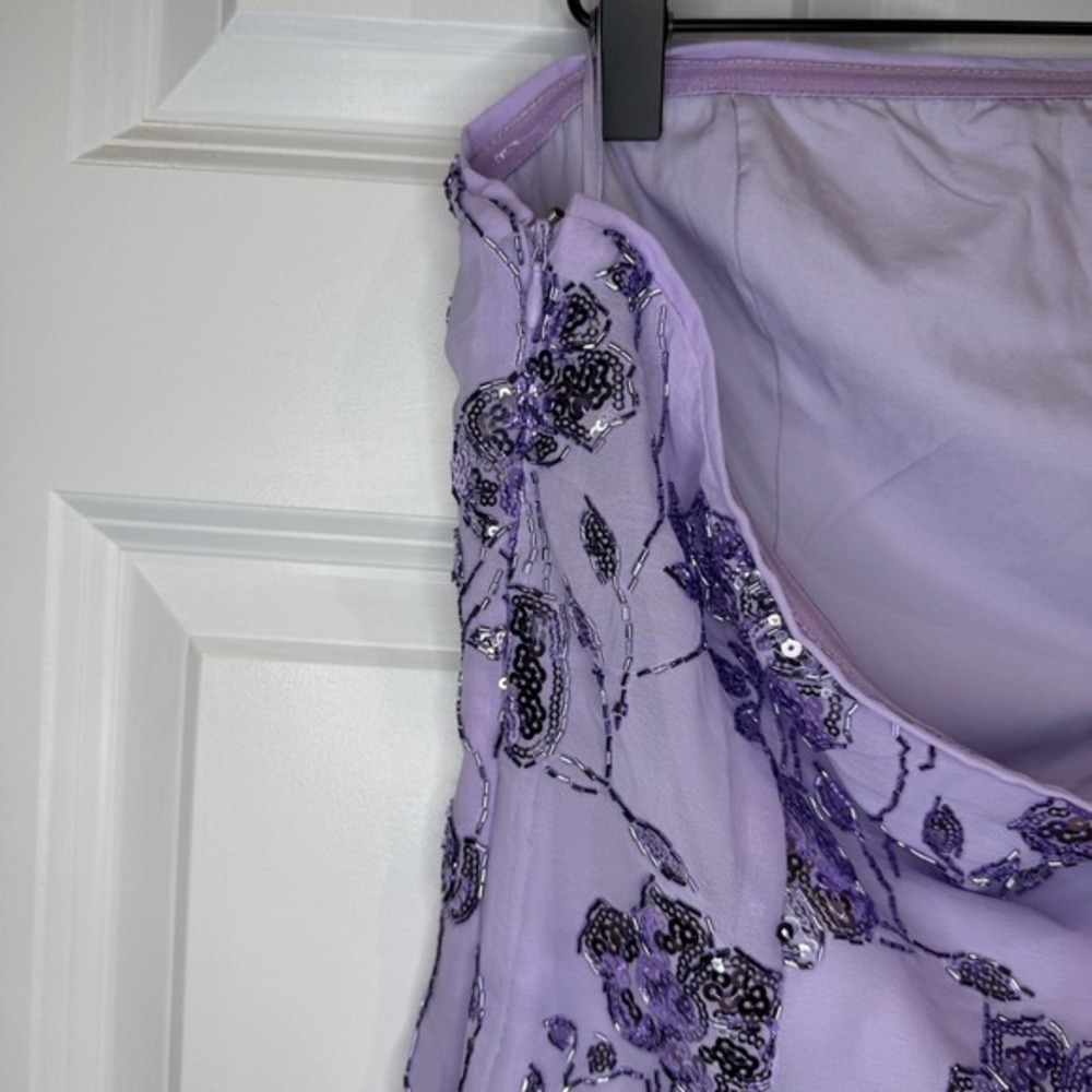 Altar'd State Lilac Floral Sequin Strapless Mini Dress Size‎ L - Picture 6 of 7